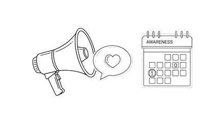 Megaphone announces important date on calendar for awareness event