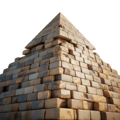 Fototapeta premium Ancient stone pyramid structure isolated on a transparent background