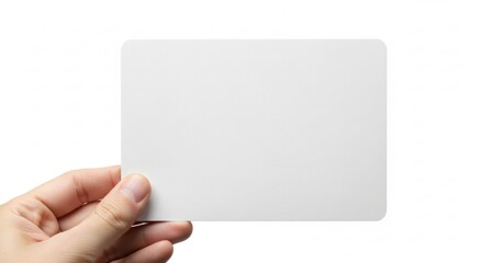 Obraz premium Hand Holding Blank White Card, Empty, Clean, Copy space