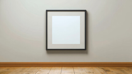 Square picture frame isolated on a wall