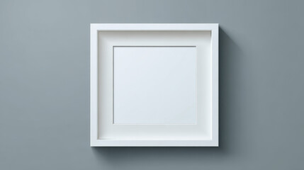 Square picture frame isolated on a wall