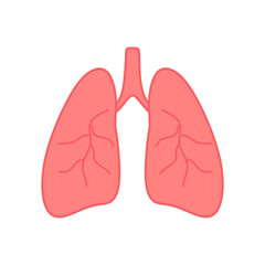 Human Lungs Vector Icon. Simple Flat Vector Medical Design.