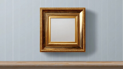 Square picture frame isolated on a wall