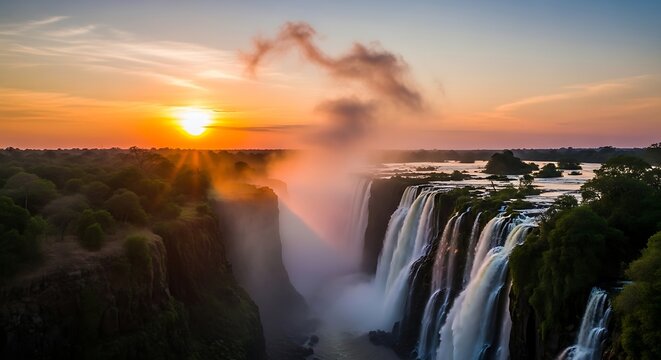 niagara falls at sunset - Powered by Adobe