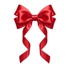 Large Red Satin Gift Bow Isolated Transparent PNG
