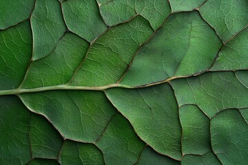 Naklejka premium Detailed Green Leaf Vein Close-up for Botanical Study and Texture Design
