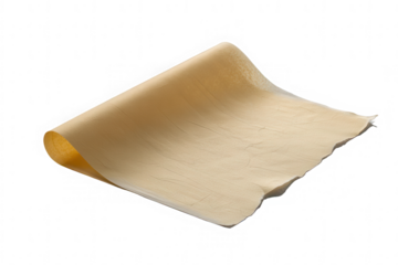 Curved beige parchment sheet
