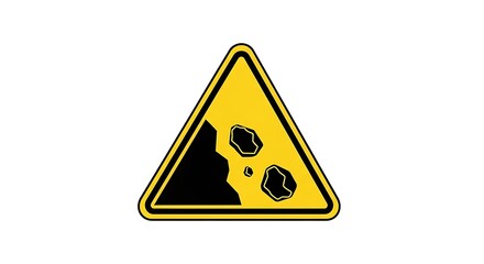 Obraz premium Falling rocks warning sign vector illustration for safety and hazard awareness symbol design