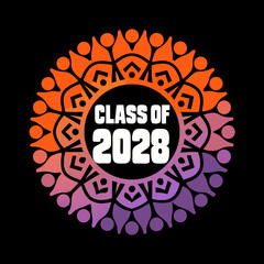 Class of 2028 mandala-style graduation emblem seal