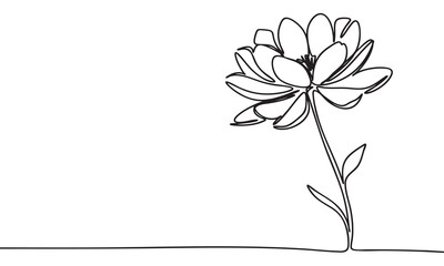 Elegant Continuous Line Art Flower Drawing