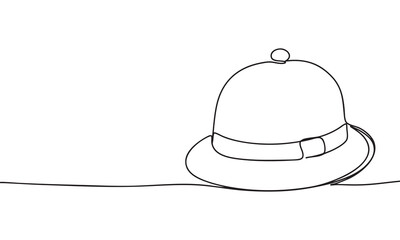 Continuous Line Drawing of a Pith Helmet