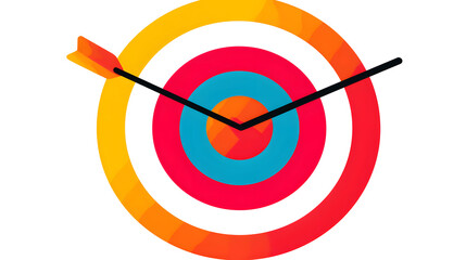 Flat vector clipart of diverse business team brainstorming around a table, minimal clean shapes, bright corporate colors, simple outlines, modern office icons, white background.
