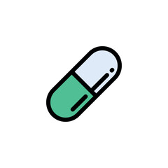 Trendy Capsule Medicine Medical Icon Vector Template
