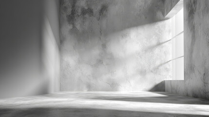 “White and grey studio wall background with soft window shadows, perfect for showcasing products or adding text.”