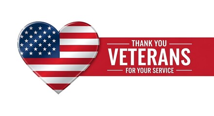 Thank you veterans heart american flag patriotic service recognition