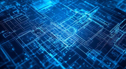 Abstract geometric blueprint layout symbolizing technology and futuristic infrastructure picture