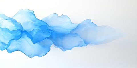 Delicate Blue Fabric Floating Elegantly Against White Background for Textile Design