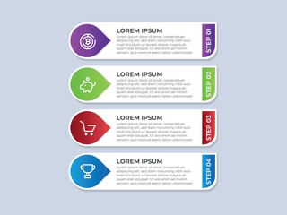 Timeline Creator infographic template. 4 Step timeline journey, calendar Flat simple infographics design template. presentation graph. Business concept with 4 options, vector illustration.