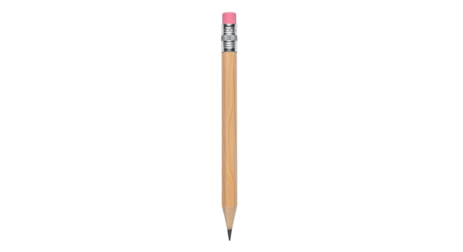 Realistic wooden pencil vector illustration graphic for school, office, drawing, and creative writing. isolated PNG with Transparent Background