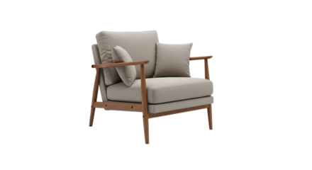 Stylish modern lounge chair furniture for living room isolated product shot isolated PNG with Transparent Background