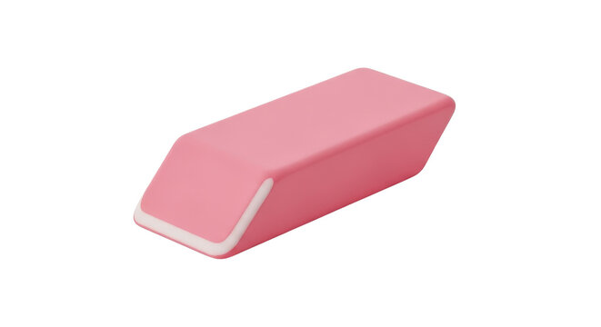 Pink rubber eraser block isolated PNG with Transparent Background