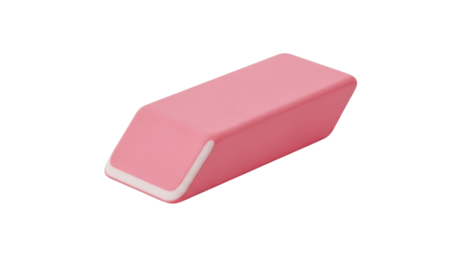 Pink rubber eraser block isolated PNG with Transparent Background