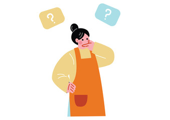 考え事をする主婦