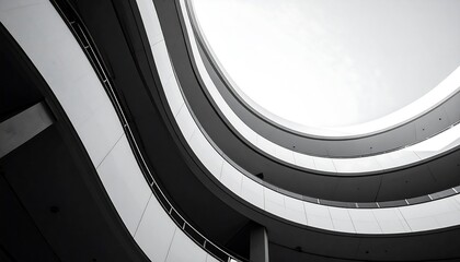 Fototapeta premium Architectural Curves - A Black and White Study of Form.