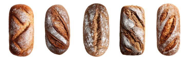 Set of Loaf of Bread Isolated on Transparent Background. PNG