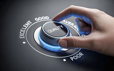 Quality control excellent good average poor hand dial knob setting level improvement performance best on transparent background