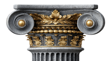 Architectural Elegance: A close-up view of an intricately detailed Ionic capital, showcasing the artistry and grandeur of ancient architecture.