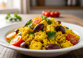 Mediterranean Tofu Scramble Bowl