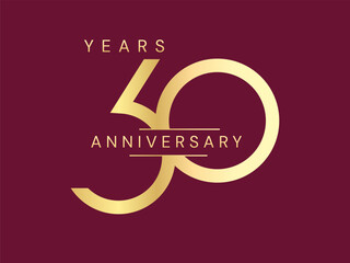 30th Anniversary luxury gold celebration with elegant letters overlapping in numbers vector design twisted infinity concept. Thirty Years anniversary gold template for celebration event, invitation.