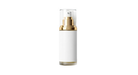 Empty White Cosmetic Bottle with Pump Dispenser.
