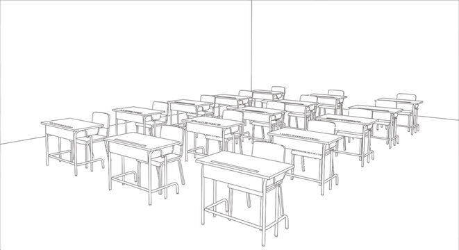 Anatomy lab with multiple dissection tables in a sterile environment.