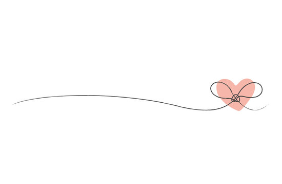 蝶々結びの紐のような一筆書き飾りライン