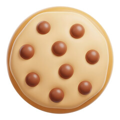 Fototapeta premium Delicious chocolate chip cookie isolated on transparent background, sweet and tasty