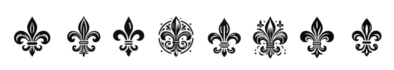 fleur de lis ornament icon design template .