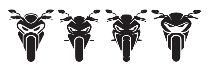 Four Vector Illustrations of Motorcycle Front Ends © Bhji