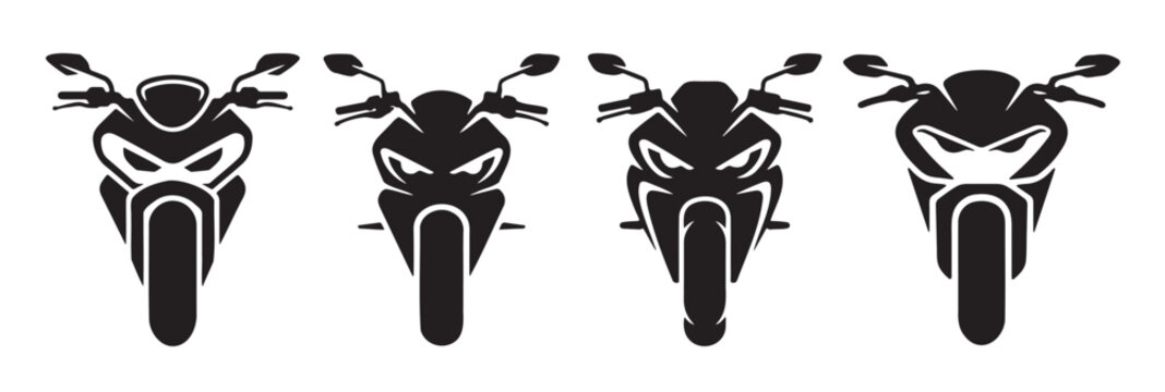 Four Vector Illustrations of Motorcycle Front Ends