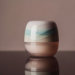 Elegant skincare jar with calming pastel hues reflecting luxury and serenity, perfect for beauty brands