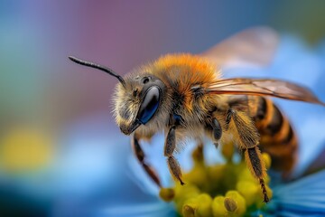 Bee Collecting Nectar from Flower