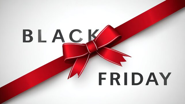Don't miss out on Black Friday savings and deals with this festive red ribbon background, perfect for promotions and advertising campaigns