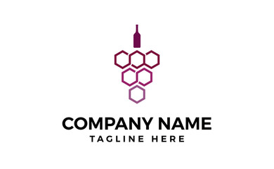 Wine bottle logo template vector