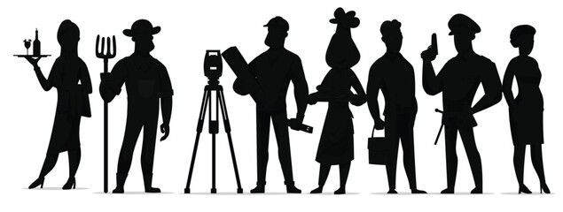 group of people from different occupation profession characters 