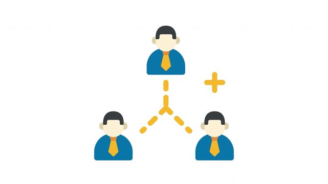 Networking animation of faceless business people avatar