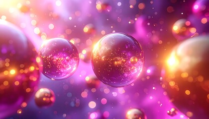 Dreamy Spheres of Light - A Cosmic Dance of Color.