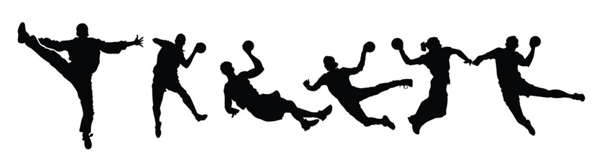 handball silhouette vector illustration.