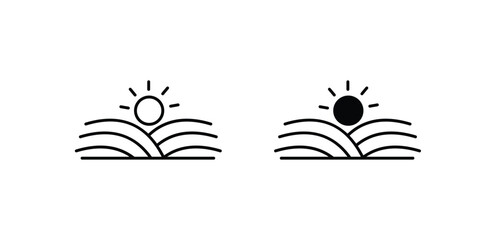 Land set icon with white background vector stock illustration