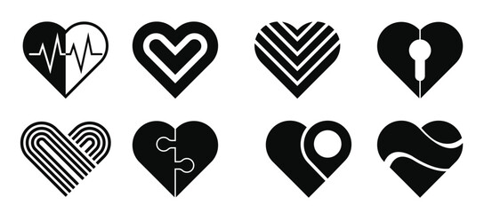 heart elements logomw vector illustration.